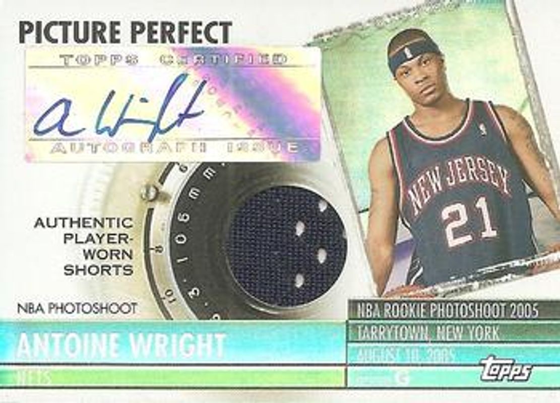 Antoine Wright 2005 Topps Big Game #PPAS-AW Picture Perfect Relics Autographs /129 Rookie RAW