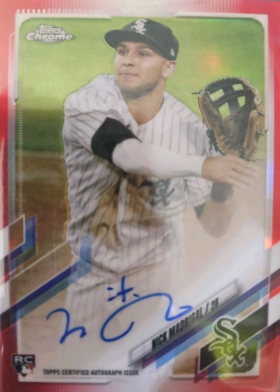 2021 Topps Chrome #RA-NM Rookie Auto - Red Refractor /5