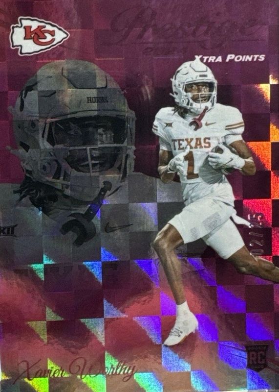 Xavier Worthy 2024 Prestige #330 Pink Premium Xtra Points /25 Rookie RAW
