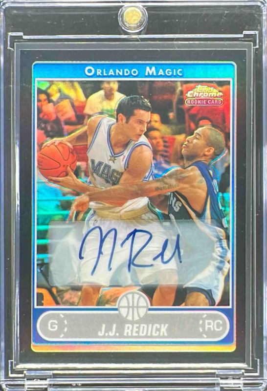 JJ Redick 2006 Topps Chrome #198 Autographs - Black Refractor Rookie RAW