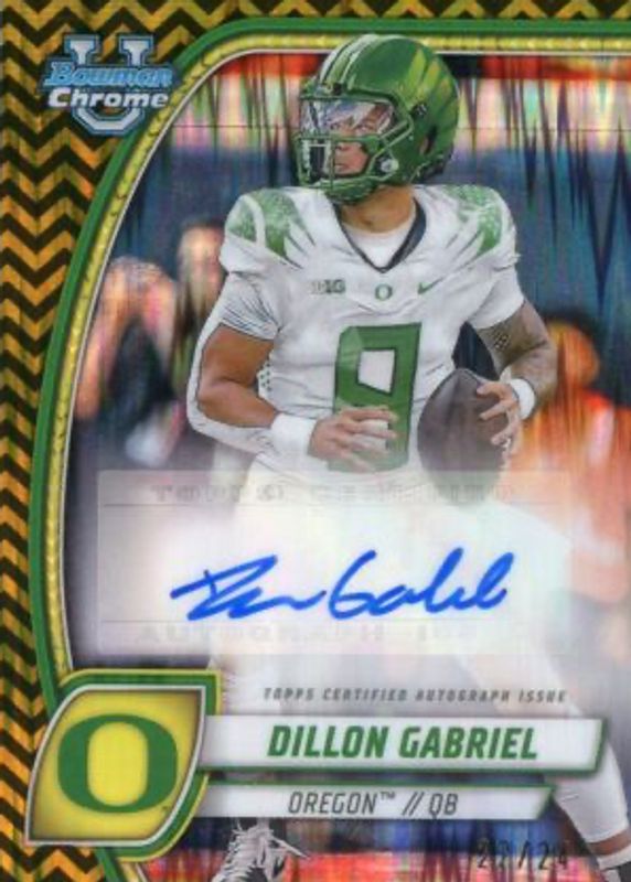 Dillon Gabriel 2024 Bowman Chrome University #PA-DGA Prospect Auto - Black & Gold Stealth Refractor /24 PSA 8