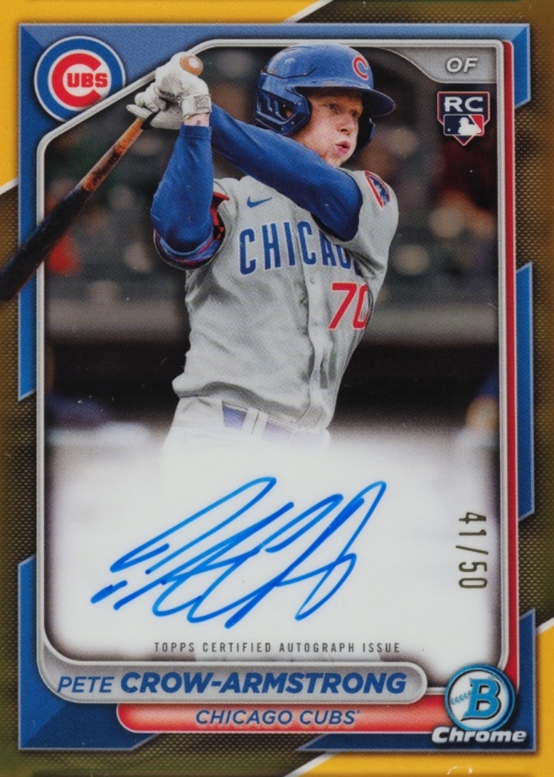 Pete Crow-Armstrong 2024 Bowman #CRA-PC Chrome Rookie Auto - Gold ...