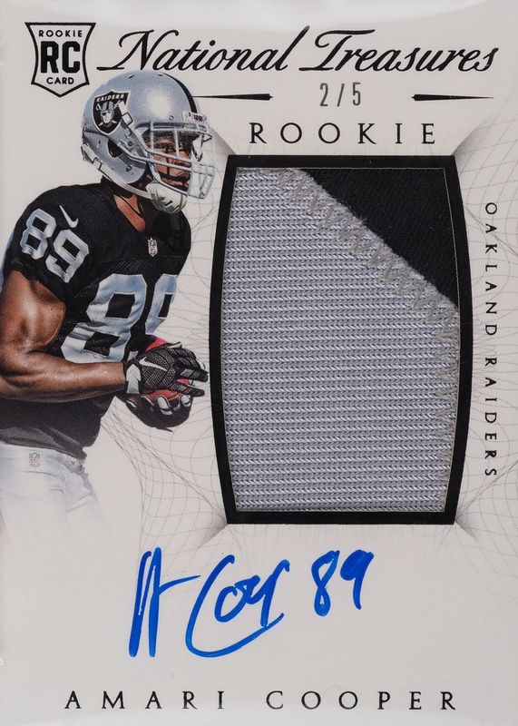 Amari Cooper 2015 National Treasures #126 Rookie Patch Auto - Black /5 RAW