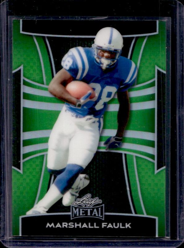 Marshall Faulk 2025 Leaf Metal #126 Prismatic Green /7 RAW