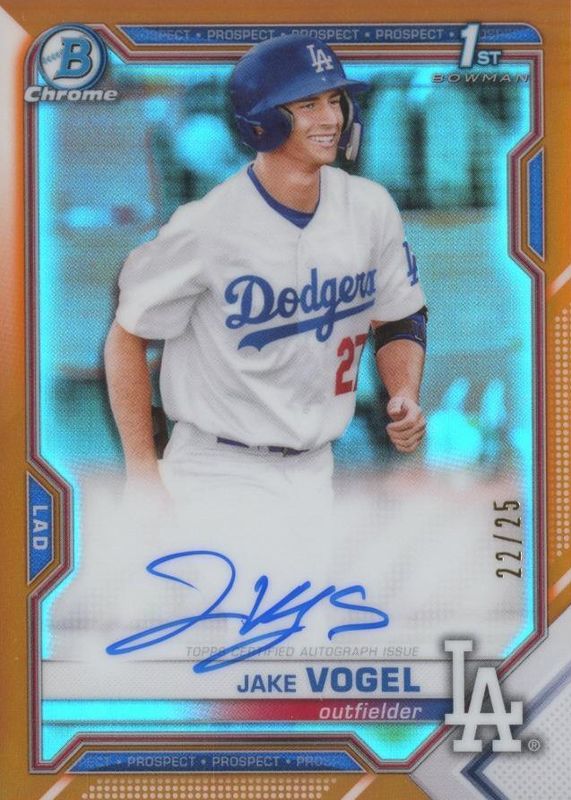 2021 Bowman #CPA-JV Chrome Prospect Auto - Orange Refractor /25 (1st)