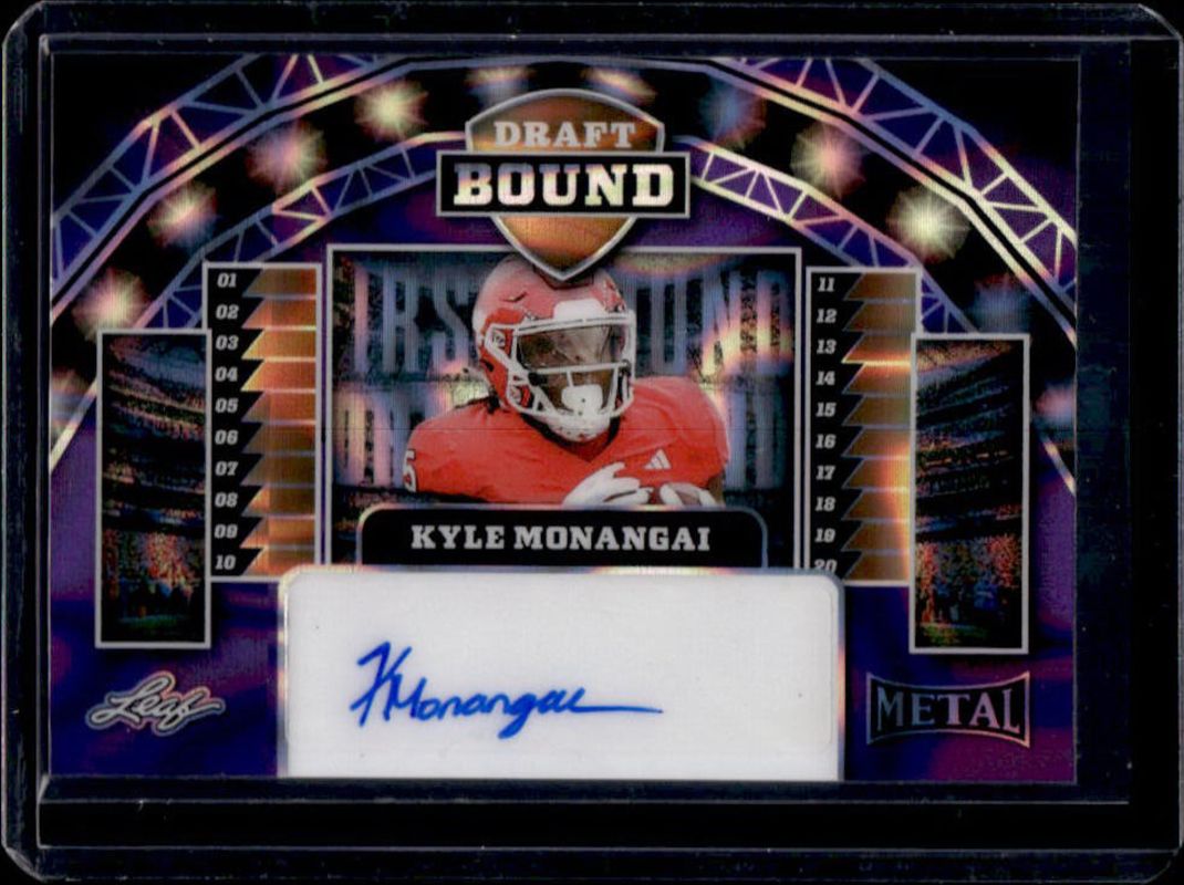 Kyle Monangai 2025 Leaf Metal #DB-KM1 Draft Bound - Lava Purple /7 Rookie RAW