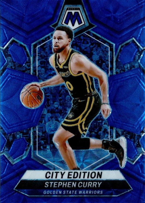 Stephen Curry 2023 Mosaic #276 City Edition - International Blue /25 RAW