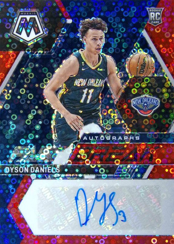 Dyson Daniels 2022 Mosaic #FB-DAN Fast Break Autographs - Red /49 Rookie RAW