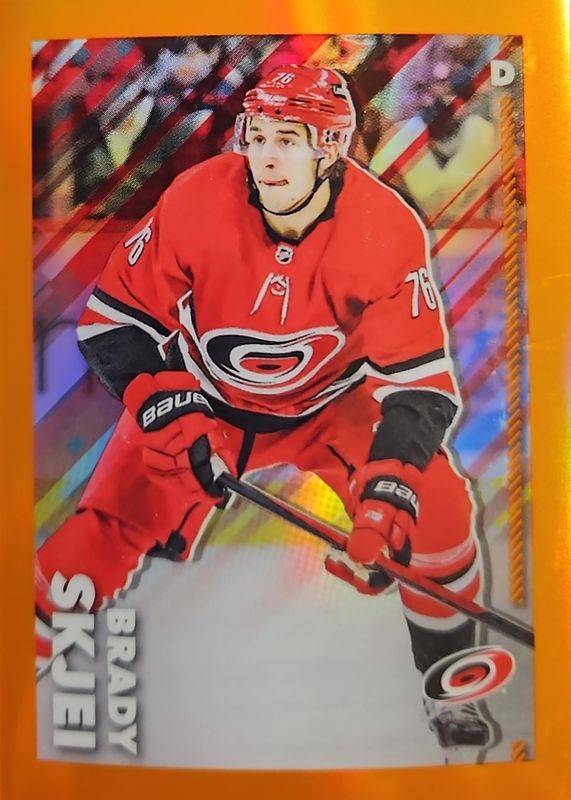 2022 Topps Chrome NHL Sticker Collection #98 Orange Refractor /25