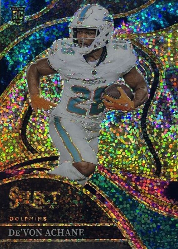 De'Von Achane 2023 Select #274 Club Level Cosmic /(SSP) Rookie RAW