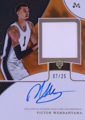 2023 Topps Mercury Victor Wembanyama #WAR-4 Autograph Relics - Orange Refractor /25