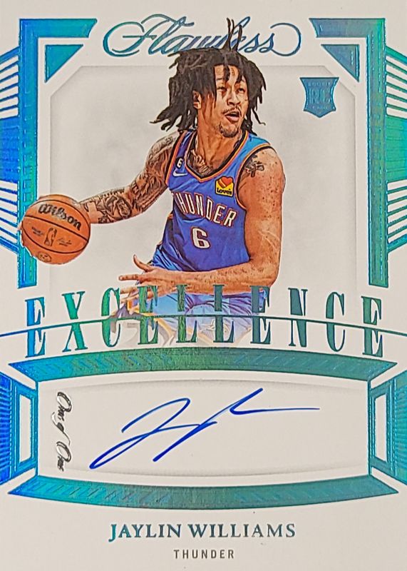 Jaylin Williams 2022 Flawless #ES-JYW Excellence Signatures - Platinum /1 Rookie RAW