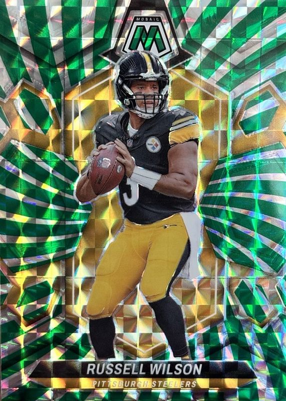 Russell Wilson 2024 Mosaic #183 Green Swirl /13 RAW