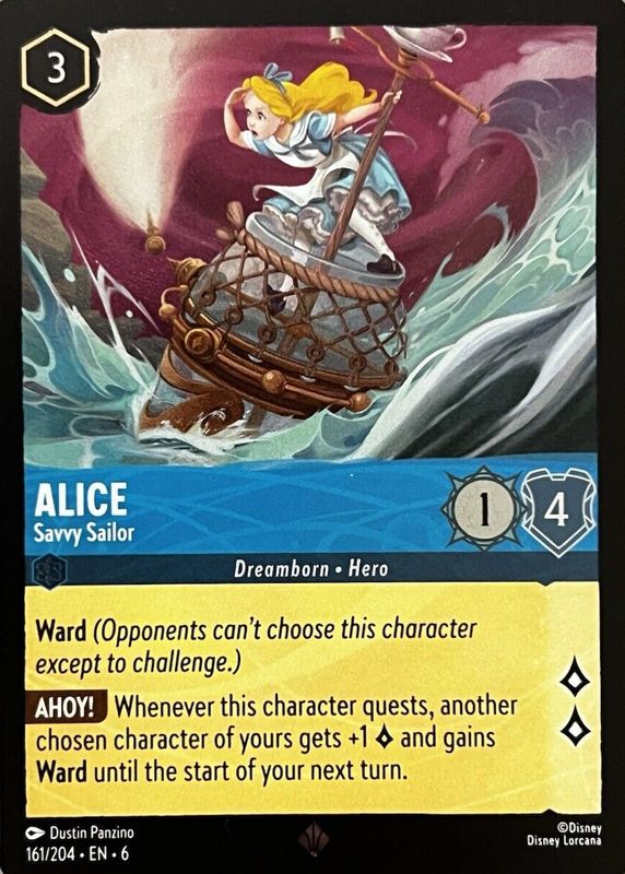 Alice - Savvy Sailor 2024 Azurite Sea #161/204 Cold Foil RAW TCG (NEAR MINT)