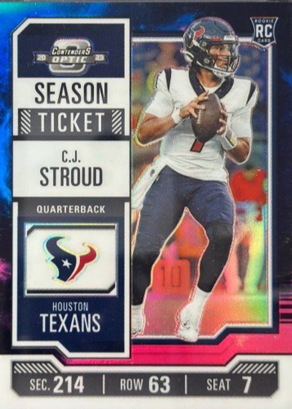 CJ Stroud 2023 Contenders Optic #20 Nebula /2 Rookie RAW