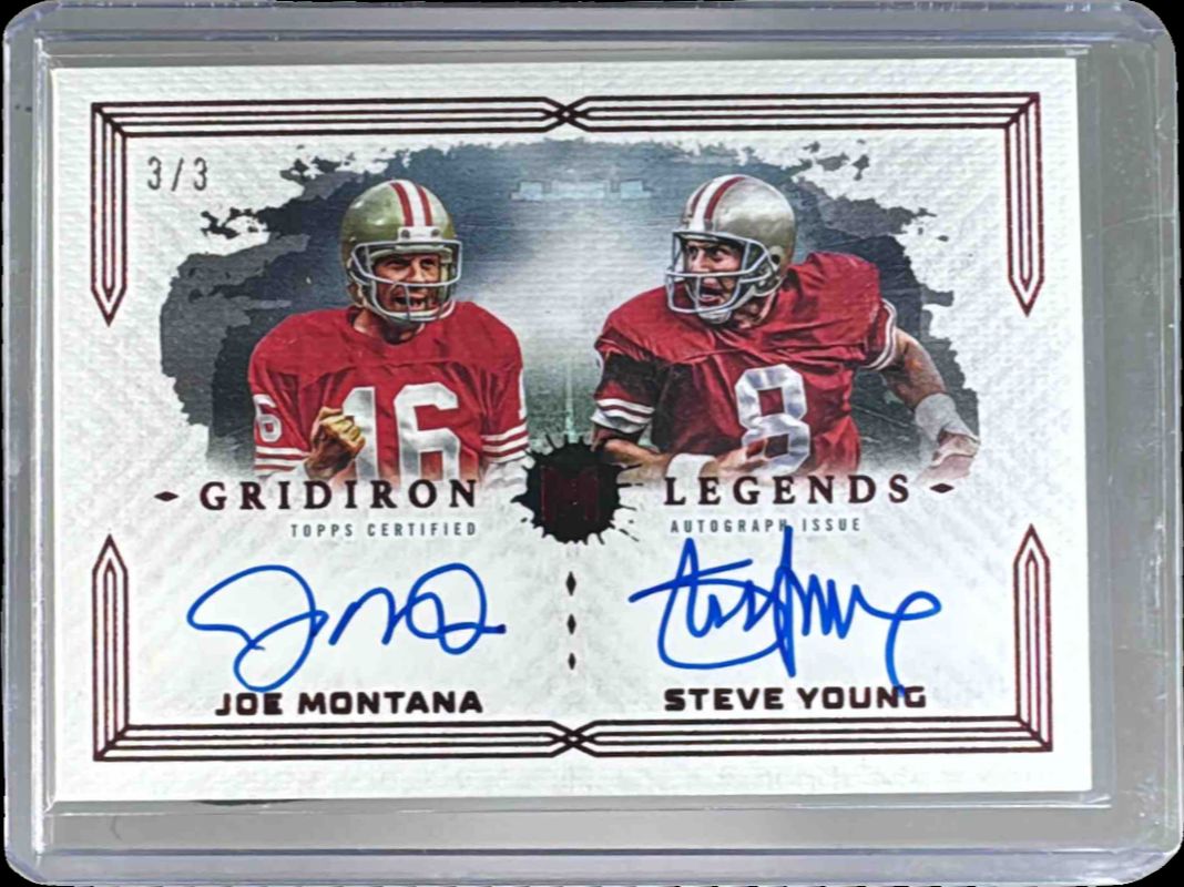 2023 Topps Motif #GLD-MY Gridiron Legends Dual Signatures