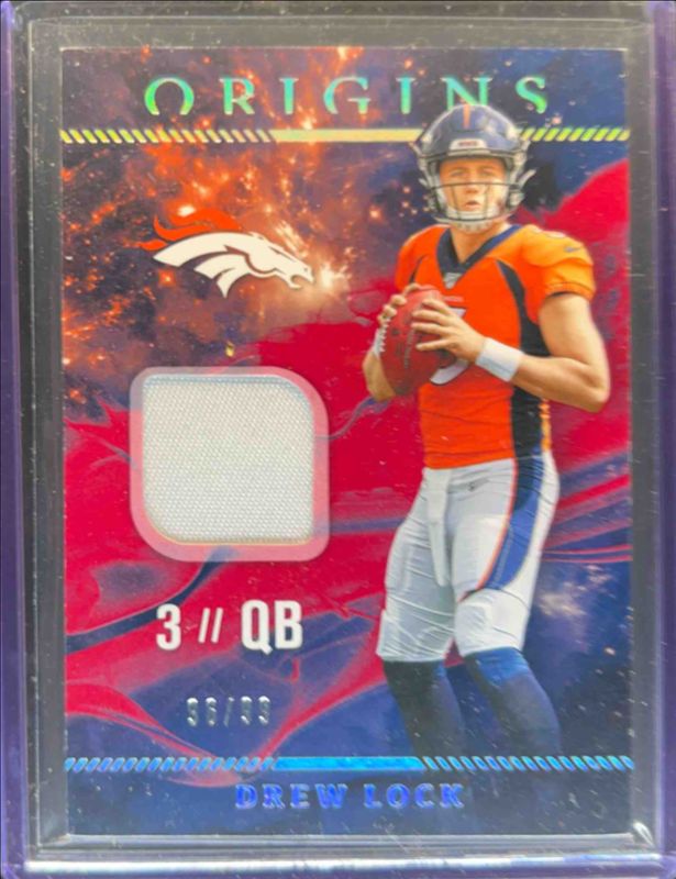 Drew Lock 2019 Origins #RP-3 Rookie Patches - Red /99 RAW