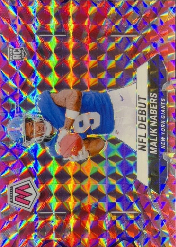 Malik Nabers 2024 Mosaic #284 NFL Debut - Pink Swirl /13 Rookie RAW