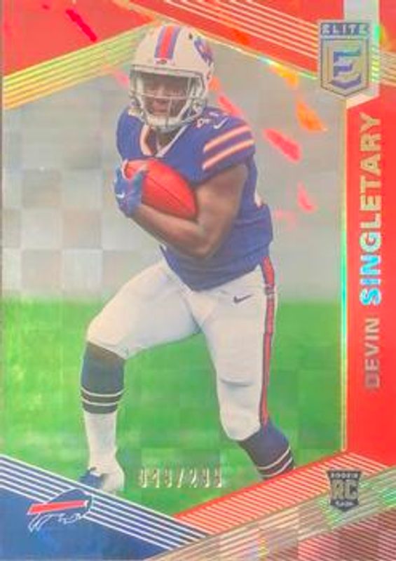 Devin Singletary 2019 Elite #123 Red /299 Rookie RAW