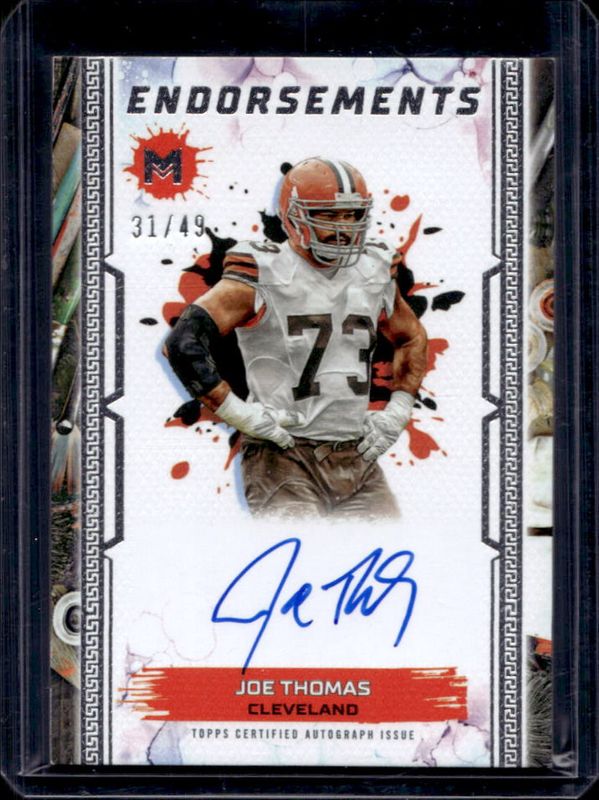 Joe Thomas 2023 Topps Motif #ME-JTH Motif Endorsements Autographs /99 RAW