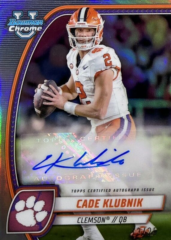 Cade Klubnik 2024 Bowman Chrome University #SP-CK Prospect Auto Image Variation /25 RAW