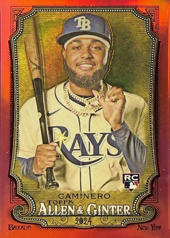 Junior Caminero 2024 Topps Allen & Ginter #92 Chrome - Red Refractor /5 Rookie RAW