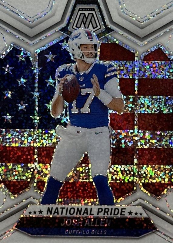 Josh Allen 2024 Mosaic #254 National Pride - White Sparkle /(SSP) RAW