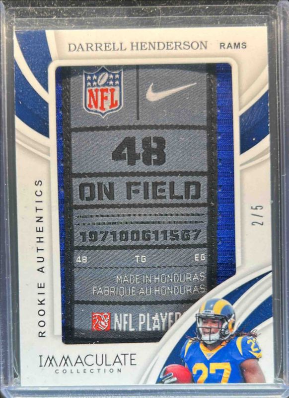 Darrell Henderson 2019 Immaculate #RL-10 Immaculate Rookie Authentics /2 RAW