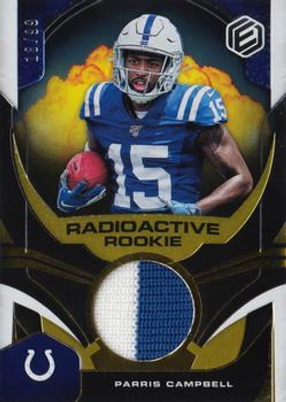 Parris Campbell 2019 Elements #RR-17 Radioactive Rookie Materials - Gold /99 RAW