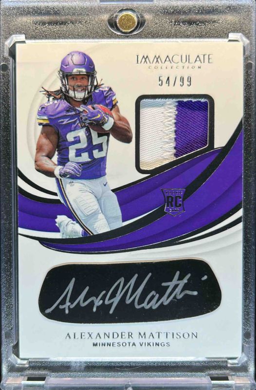 Alexander Mattison 2019 Immaculate #REB-AMA Immaculate Rookie Eye Black - Jersey /99 RAW