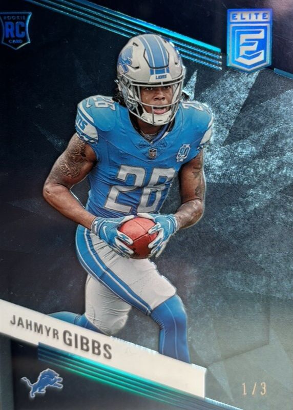 Jahmyr Gibbs 2023 Elite #144 FOTL Platinum /3 Rookie RAW