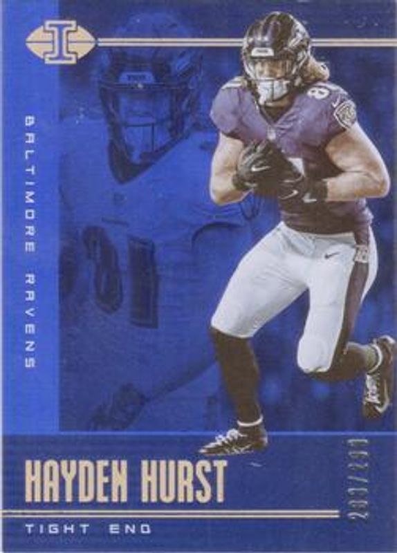Hayden Hurst 2019 Illusions #10 Trophy Collection Blue /299 RAW