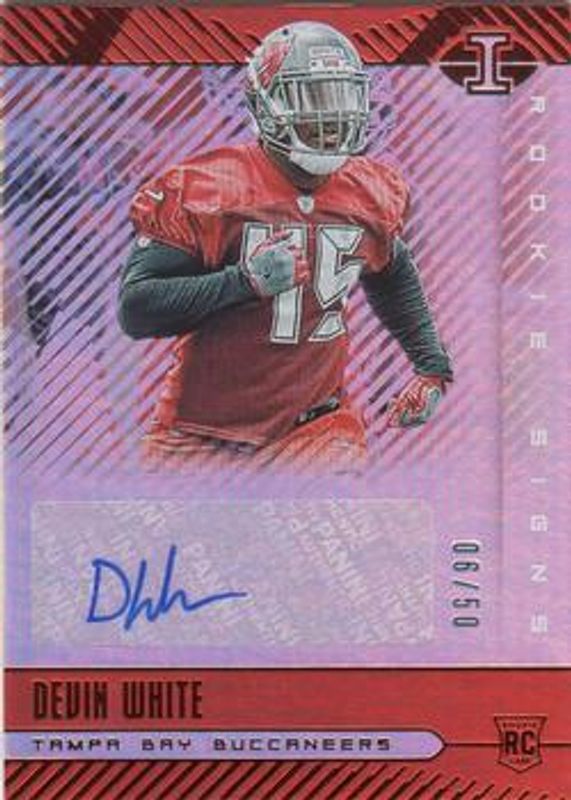 Devin White 2019 Illusions #RS-DEW Rookie Signs - Red /50 RAW