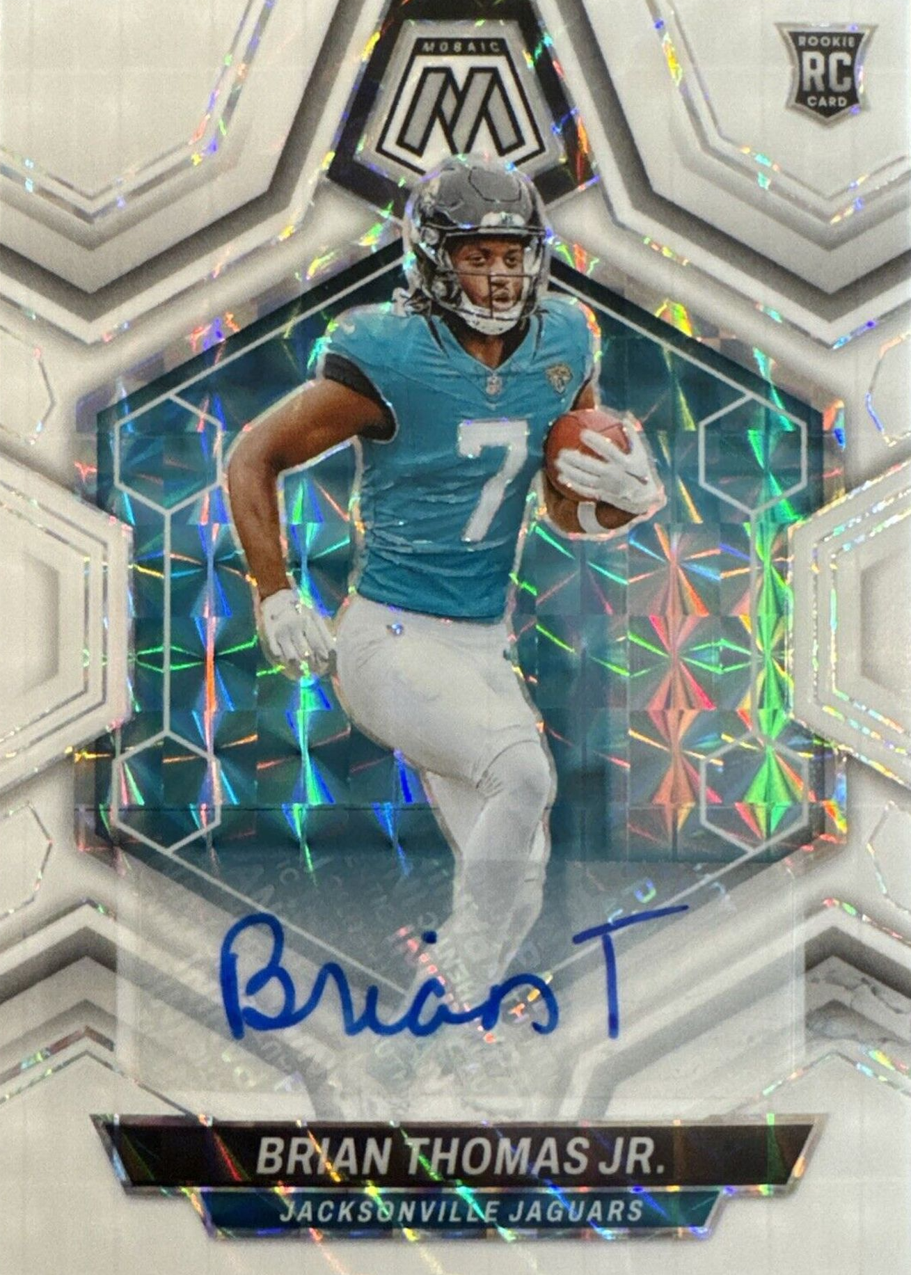 Brian Thomas Jr. 2024 Mosaic #323 Rookie Autographs - White /25