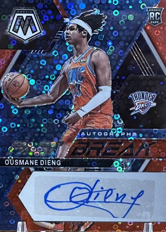 Ousmane Dieng 2022 Mosaic #FB-OUS Fast Break Autographs - Red /49 Rookie PSA 10