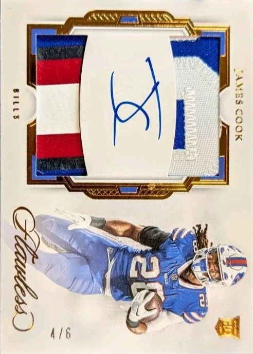 James Cook 2022 Flawless #RDP-JC Rookie Dual Patch Auto - Bronze /6 ...