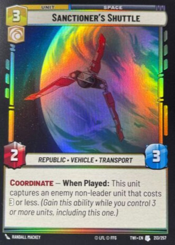Sanctioner's Shuttle 2024 Twilight of the Republic #213 Foil RAW