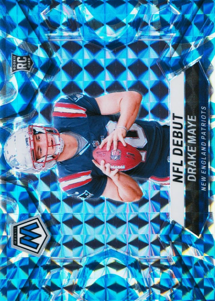 Drake Maye 2024 Mosaic #273 NFL Debut - Reactive Blue Price Guide