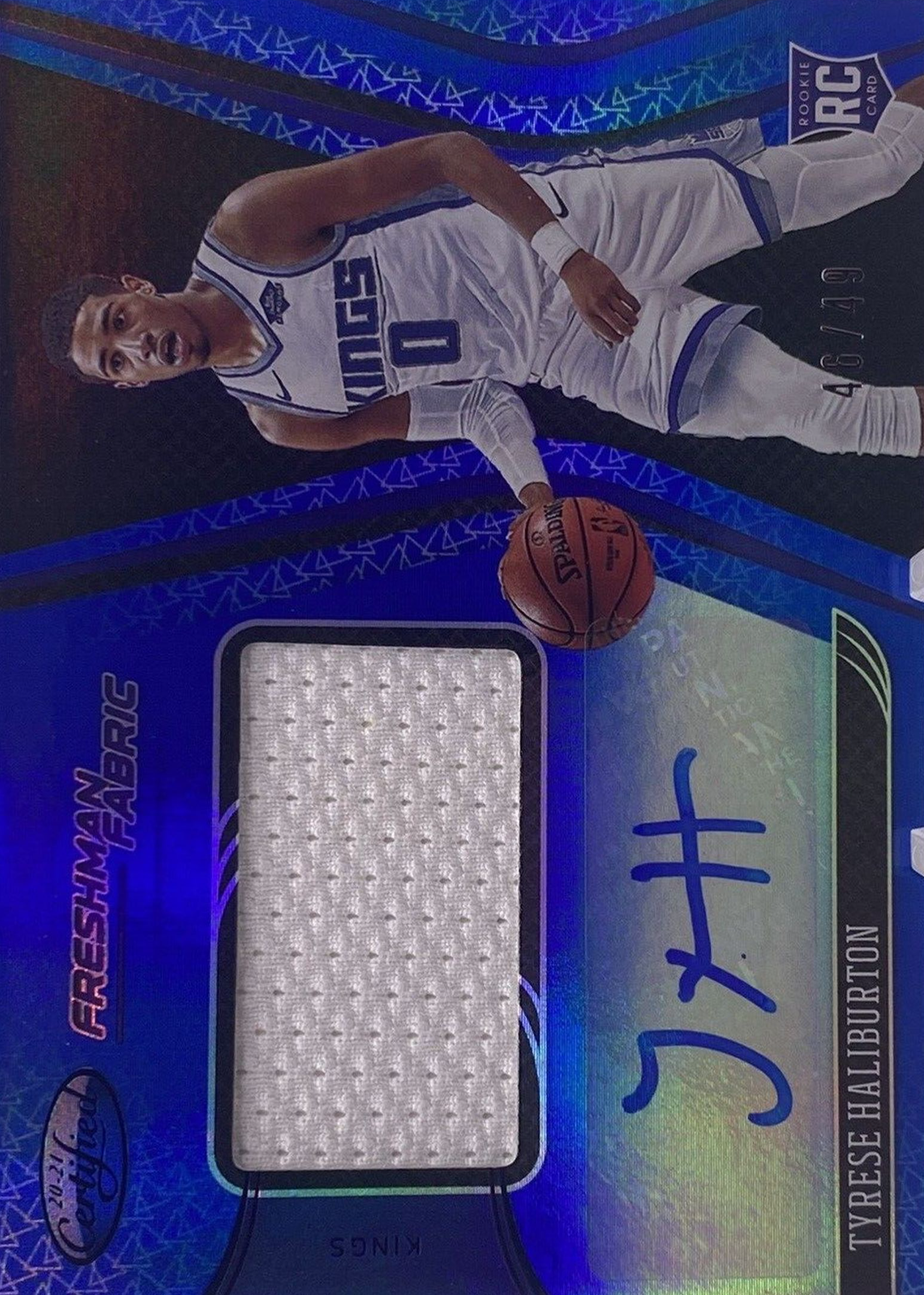 Tyrese Haliburton 2020 Certified #FF-HAL Freshman Fabric Signatures ...