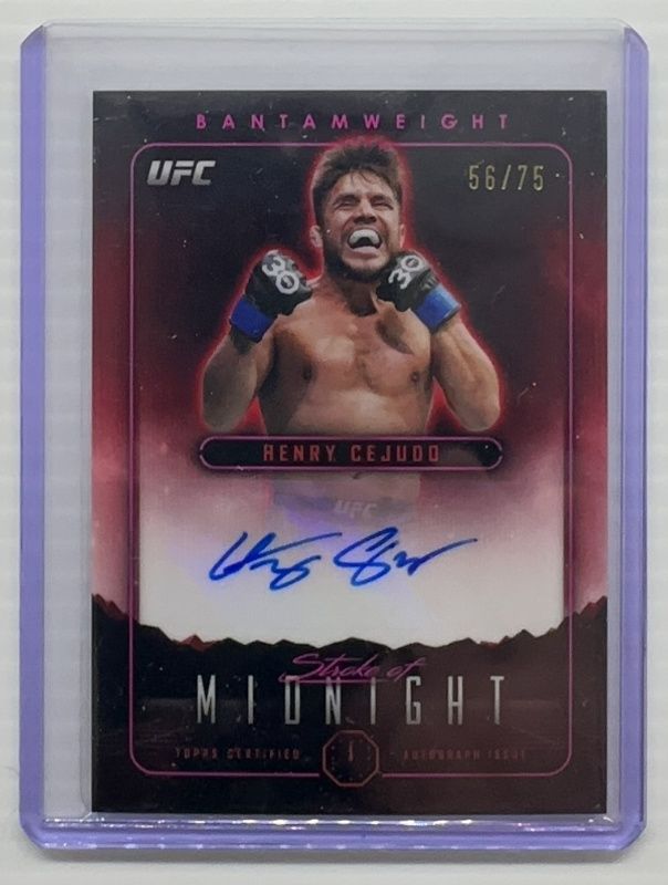 Henry Cejudo 2024 Topps Midnight UFC #SMA-HCO Stroke of Midnight Autographs - Twilight /75 RAW