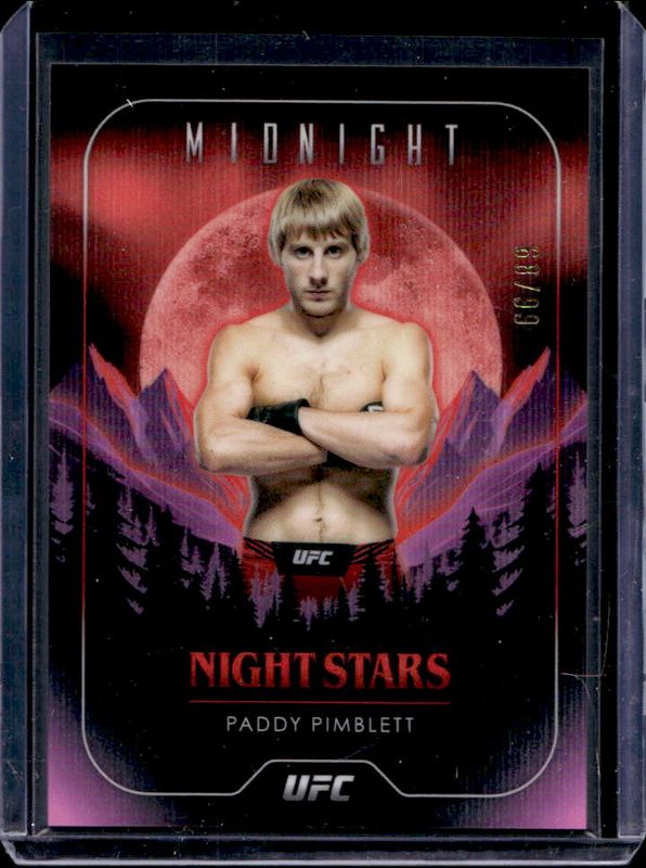 Paddy Pimblett 2024 Topps Midnight UFC #NS-26 Night Stars - Twilight /99 RAW