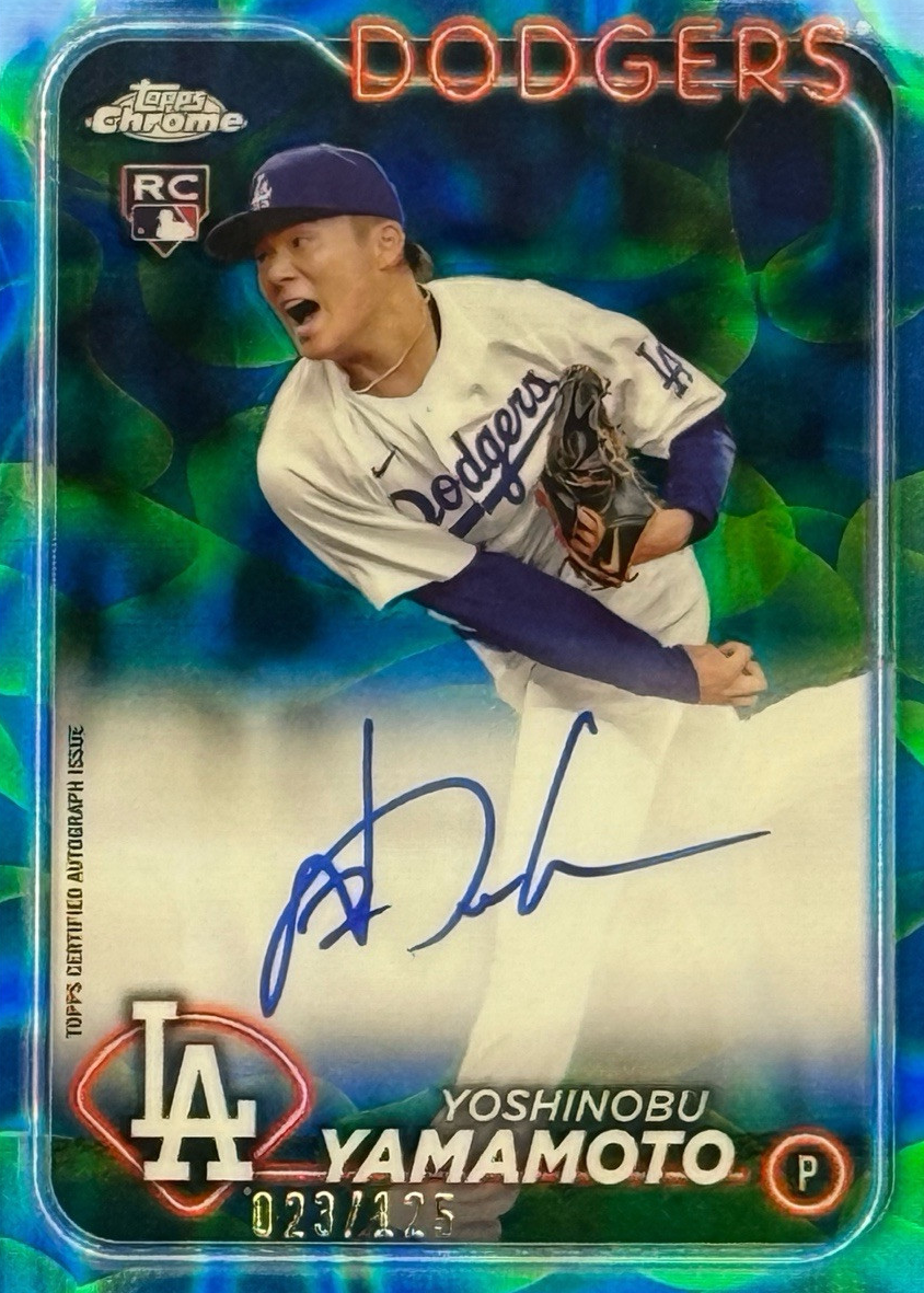 Yoshinobu Yamamoto 2024 Topps Chrome Update #RA-YY Autographs