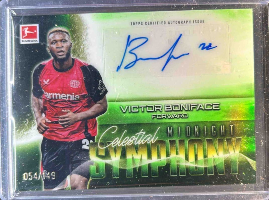 Victor Boniface 2024 Topps Bundesliga Midnight #CS-VB Celestial Symphony Autographs - Morning /149 RAW