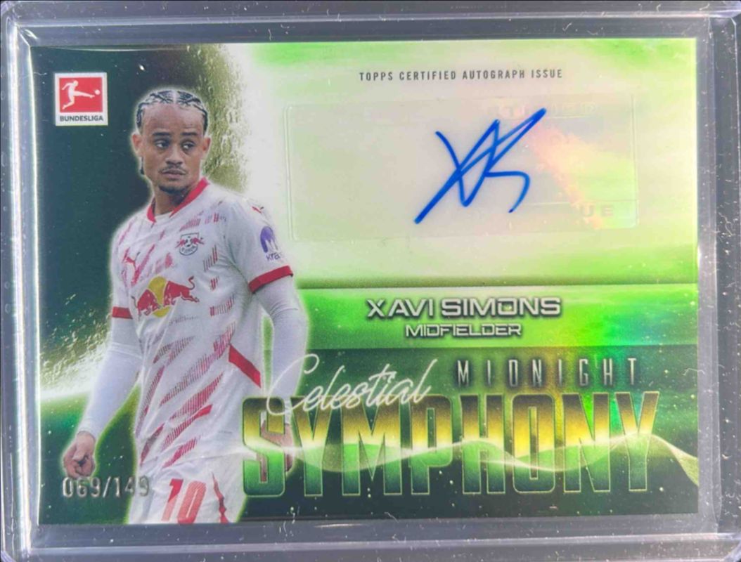 Xavi Simons 2024 Topps Bundesliga Midnight #CS-XS Celestial Symphony Autographs - Morning /149 RAW