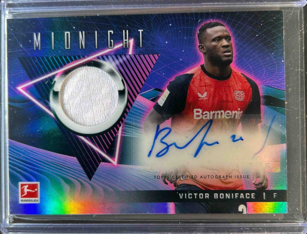 Victor Boniface 2024 Topps Bundesliga Midnight #JRA-VB Jersey Autographs Relics RAW