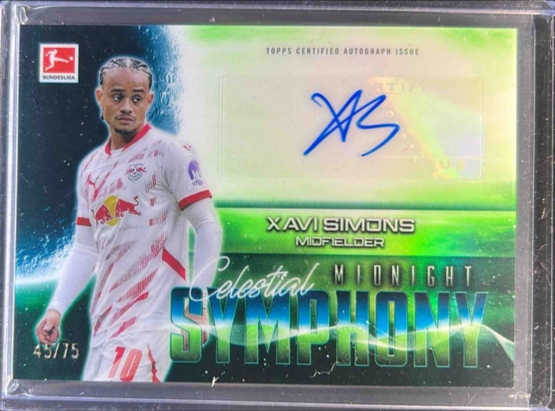 Xavi Simons 2024 Topps Bundesliga Midnight #CS-XS Celestial Symphony Autographs - Dusk /75 RAW
