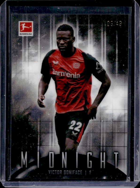 Victor Boniface 2024 Topps Bundesliga Midnight #62 Moon Beam /49 RAW