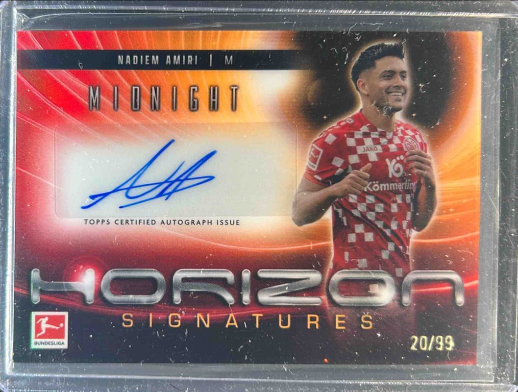 Nadiem Amiri 2024 Topps Bundesliga Midnight #HS-NAM Horizon Signatures - Twilight /99 RAW