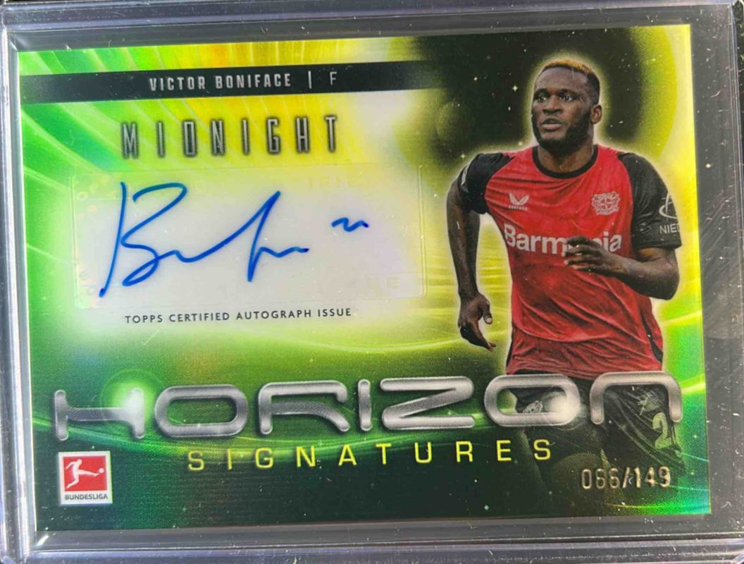 Victor Boniface 2024 Topps Bundesliga Midnight #HS-VB Horizon Signatures - Morning /149 RAW