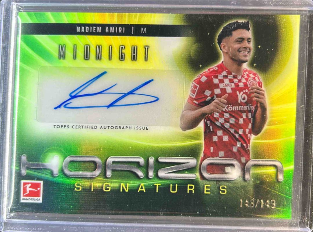 Nadiem Amiri 2024 Topps Bundesliga Midnight #HS-NAM Horizon Signatures - Morning /149 RAW